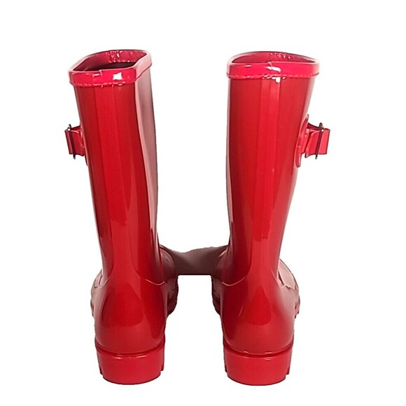 Evshine Boots Womens 39 Mid Calf Rain Garden Red Rubber Pull On Waterproof NEW - Picture 2 of 10
